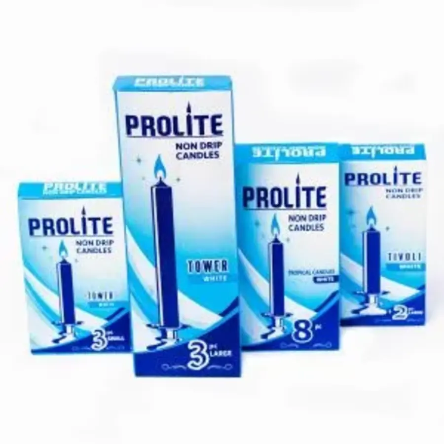 prolite tropical candle white 8pcs